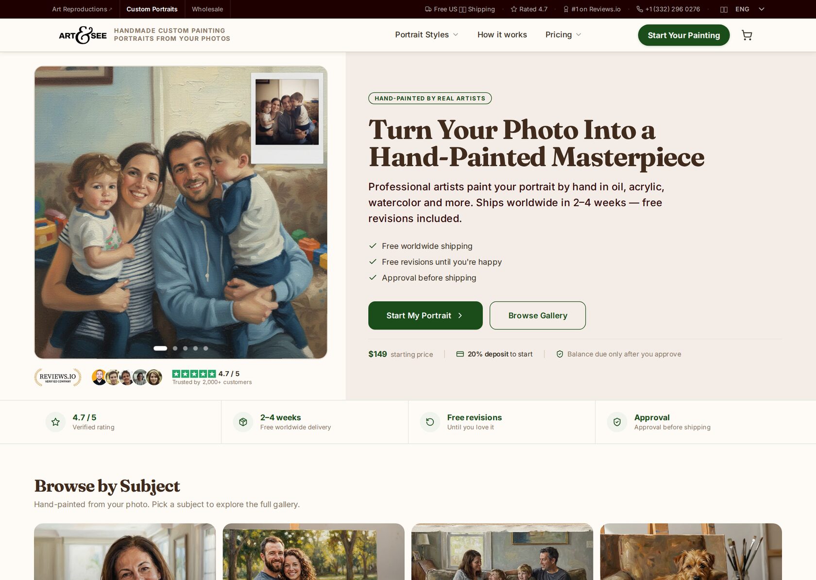 Art & See Portraits AI Commerce — work
